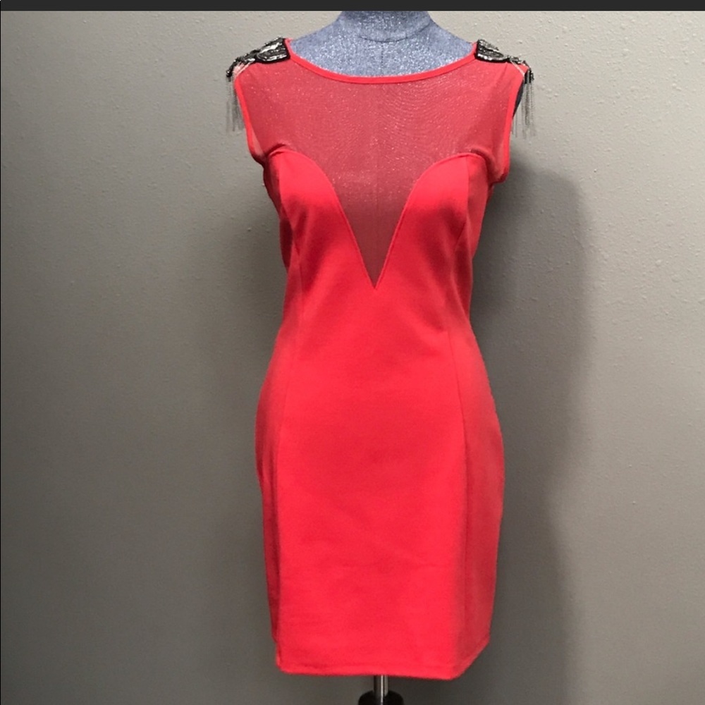 NWOT Top shop illusion plunge mini dress